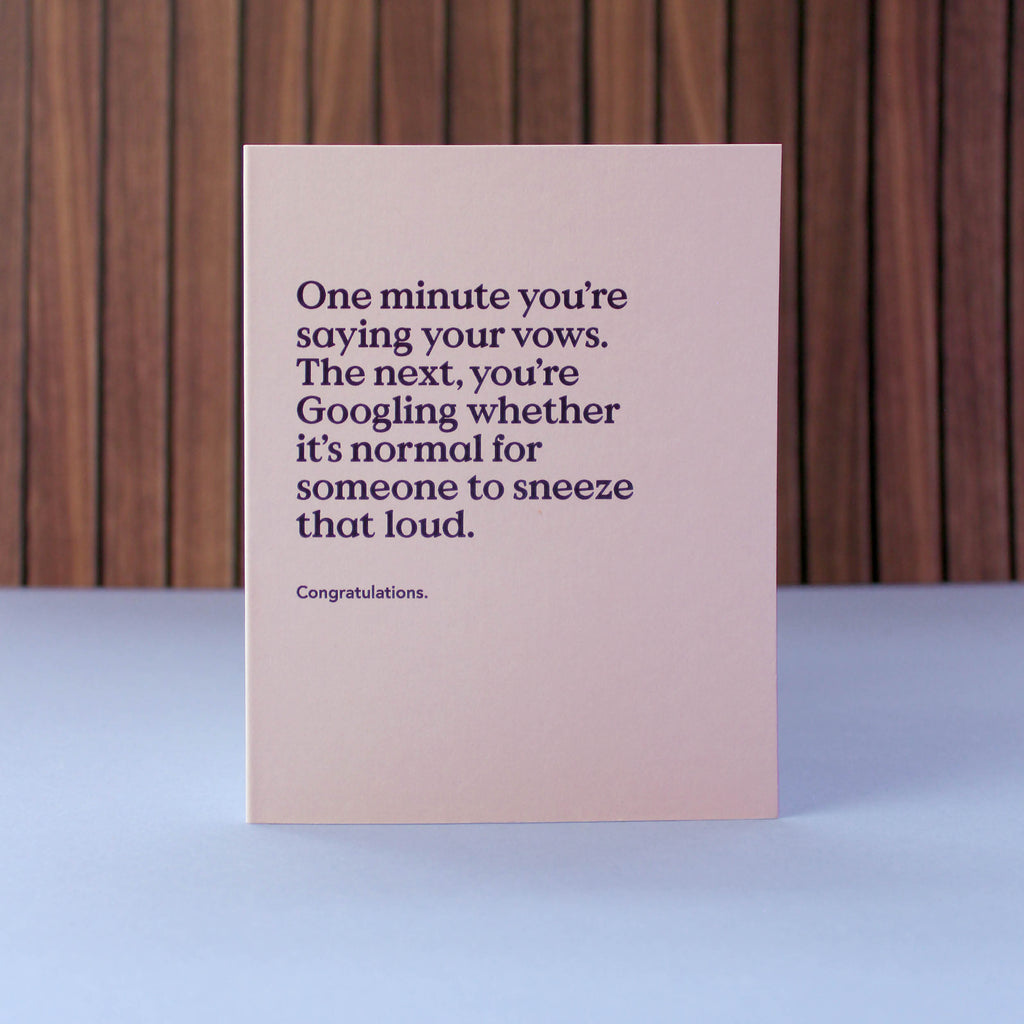 Sneeze That Loud Wedding Card