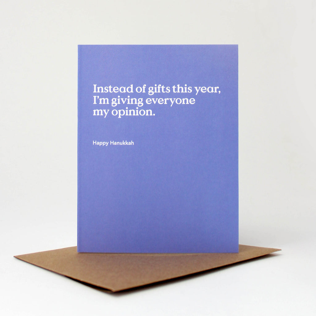 Instead of Gifts Hanukkah