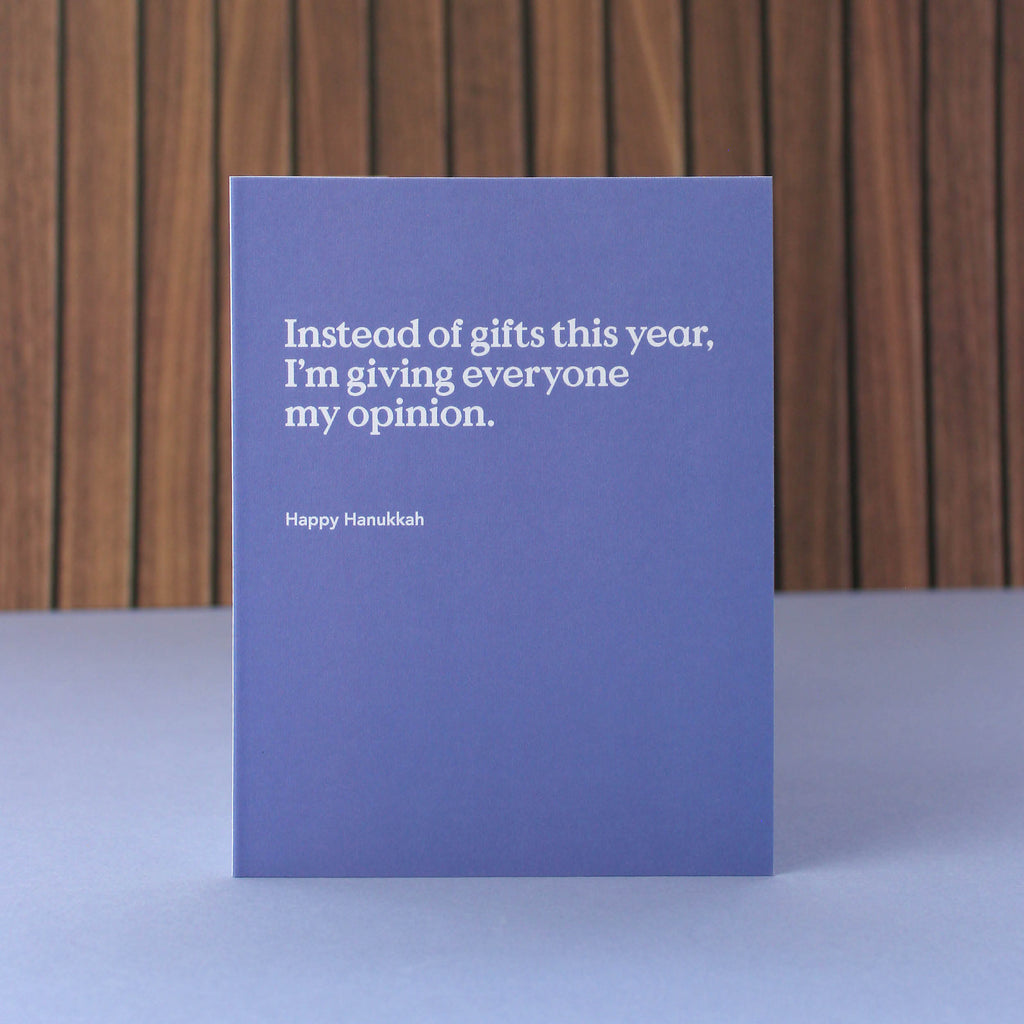 Instead of Gifts Hanukkah