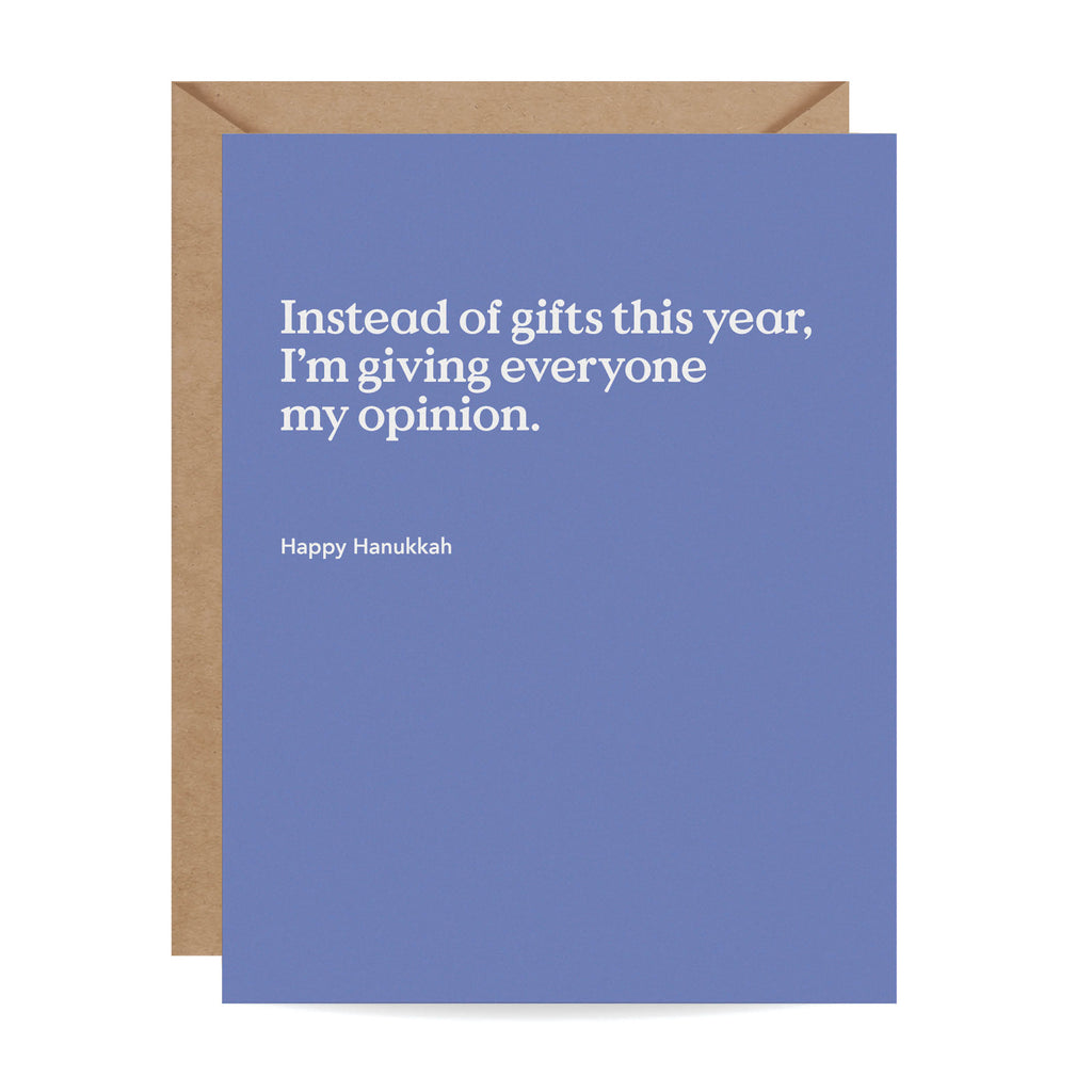 Instead of Gifts Hanukkah