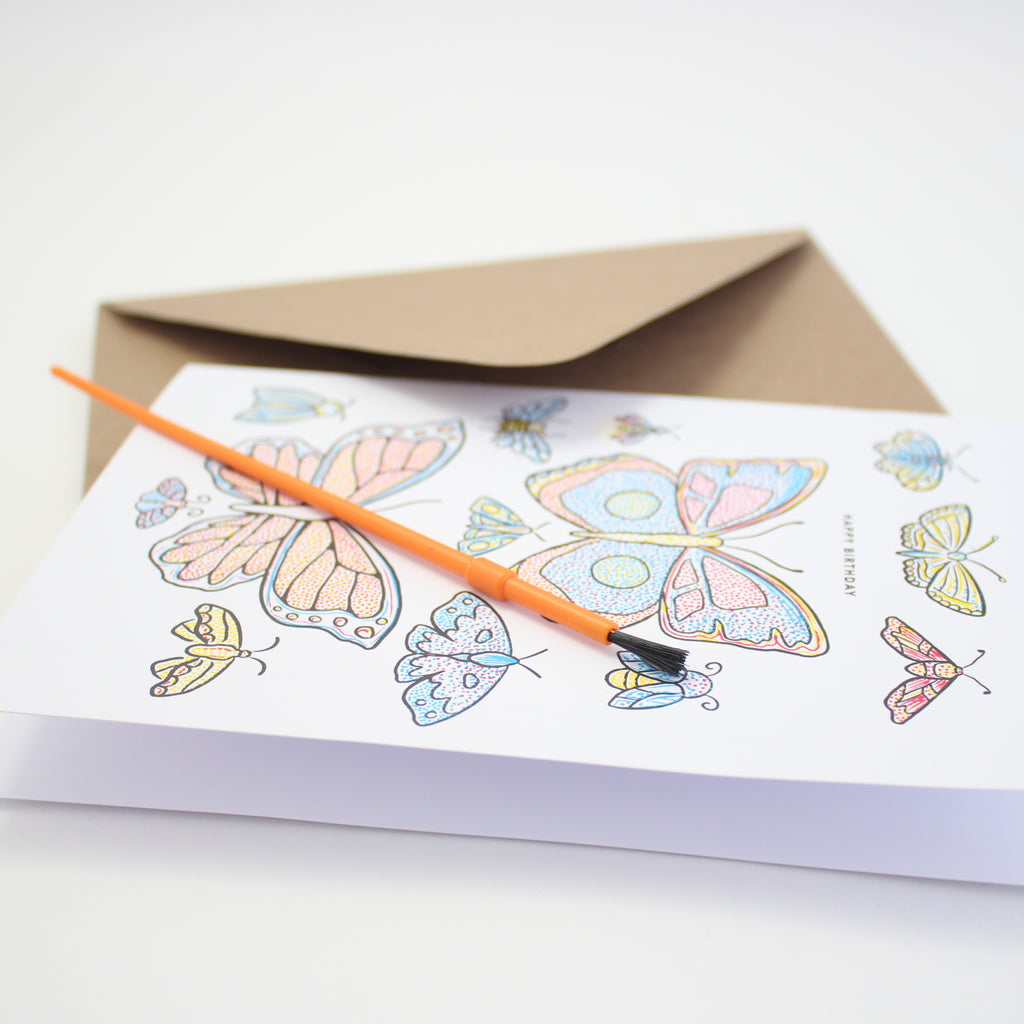 Paint With Water Card - Butterfly Birthday