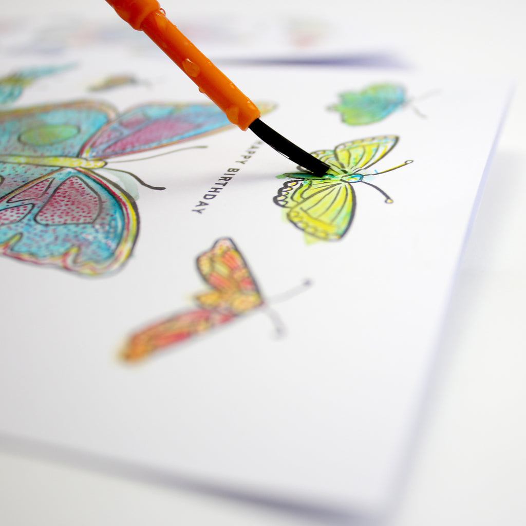 Paint With Water Card - Butterfly Birthday
