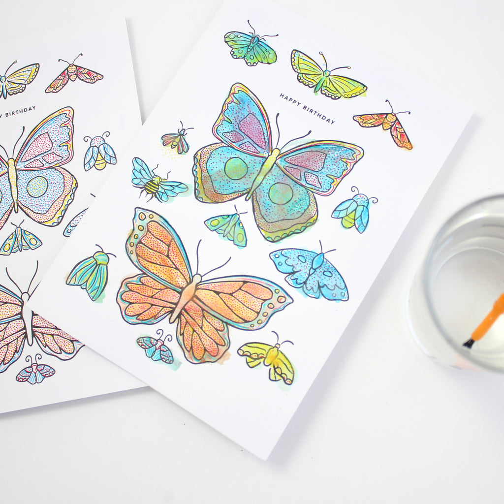 Paint With Water Card - Butterfly Birthday