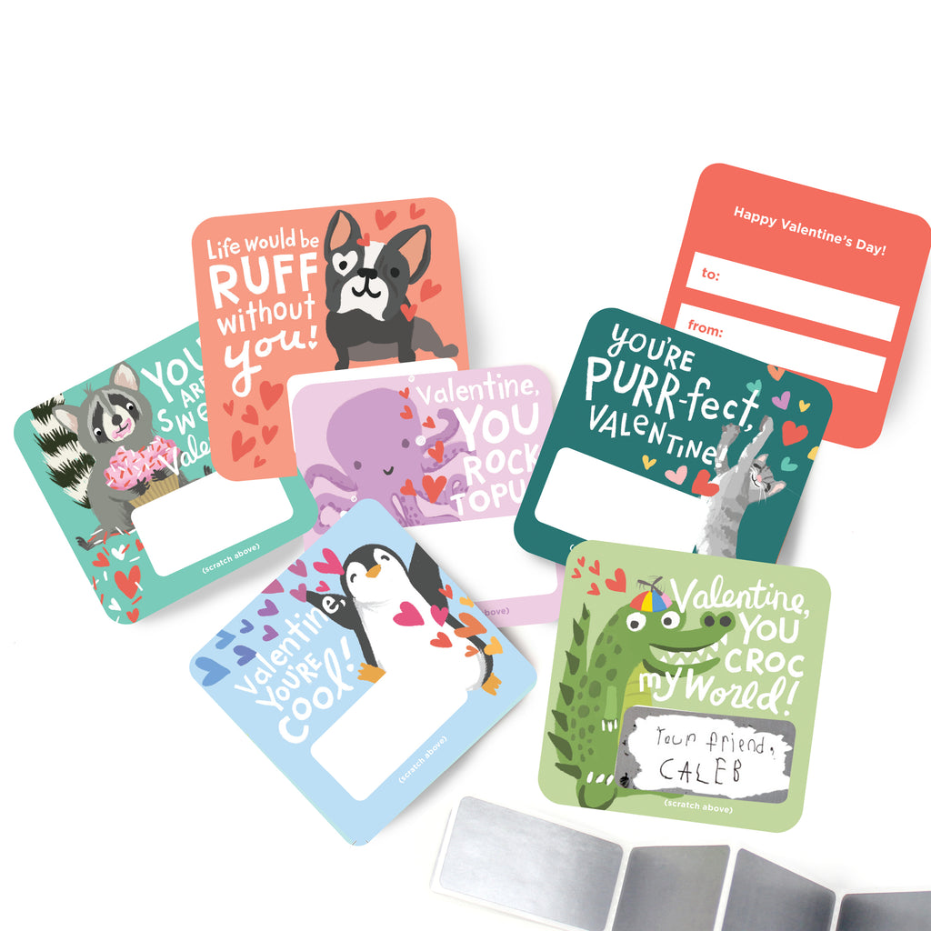 Scratch-off Valentine Cards - Animal Puns