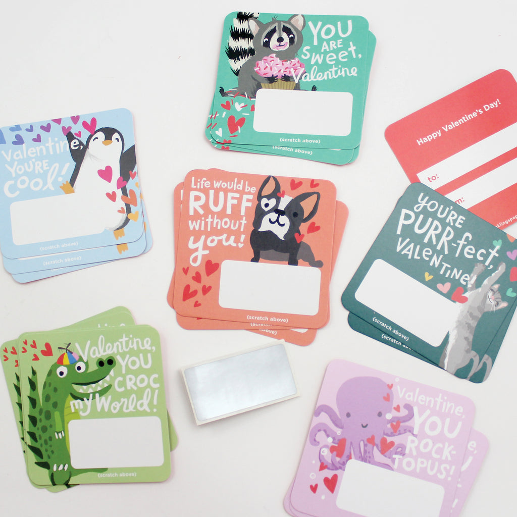 Scratch-off Valentine Cards - Animal Puns