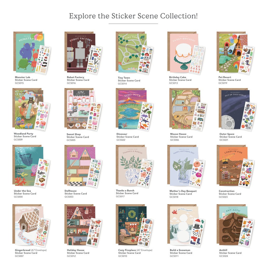 Sticker Scene Birthday Card - Outer Space