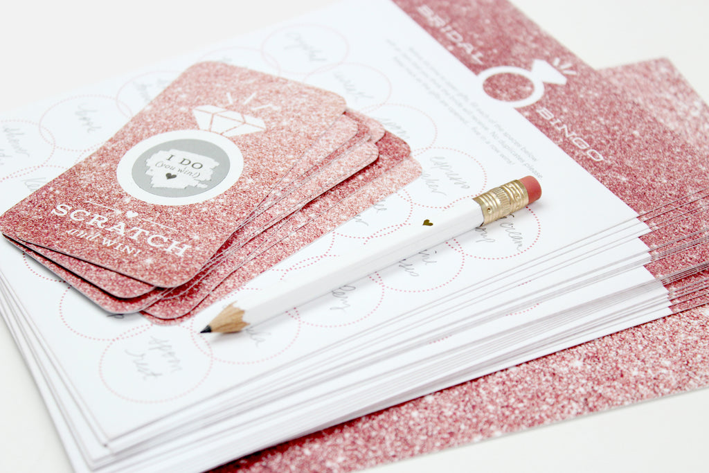 Bridal Scratch-off Game - Rose Gold Glitter - Inklings Paperie