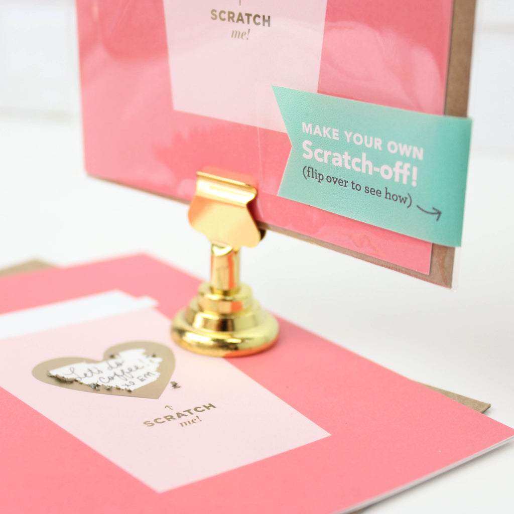 Coffee Love, scratch off, teacher card, thank you, coffee gift, friendship, encouragement,  heart