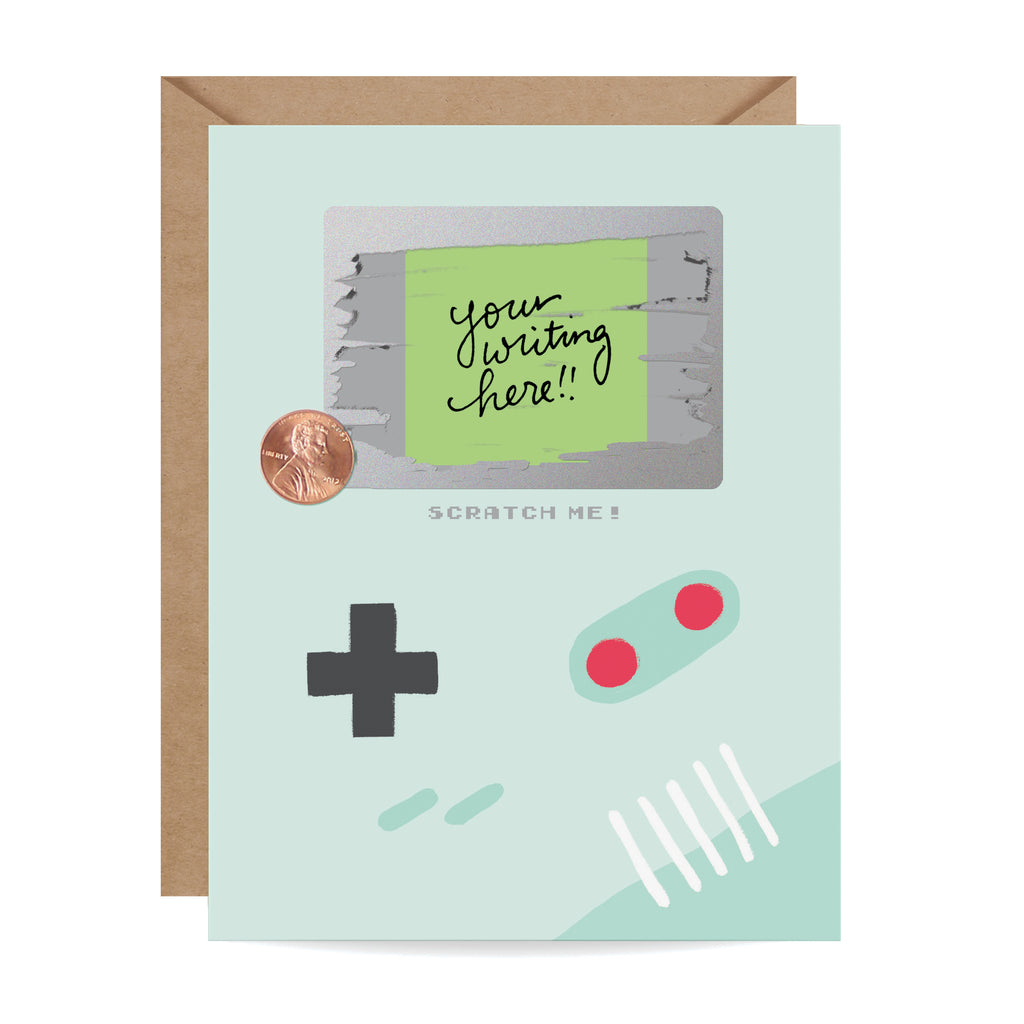 Gamer, Scratch-off Card, for him. dad, kids, birthday, video game, greeting card, Just because, Valentine's Day, birthday, birthday card, throwback, retro, 90s