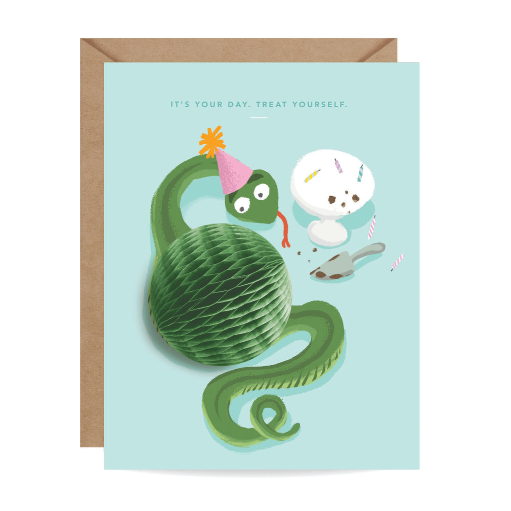 Snake,  Pop-up,  Party, Kids, Honeycomb, Happy Birthday, Kids, Birthday Card, Birthday