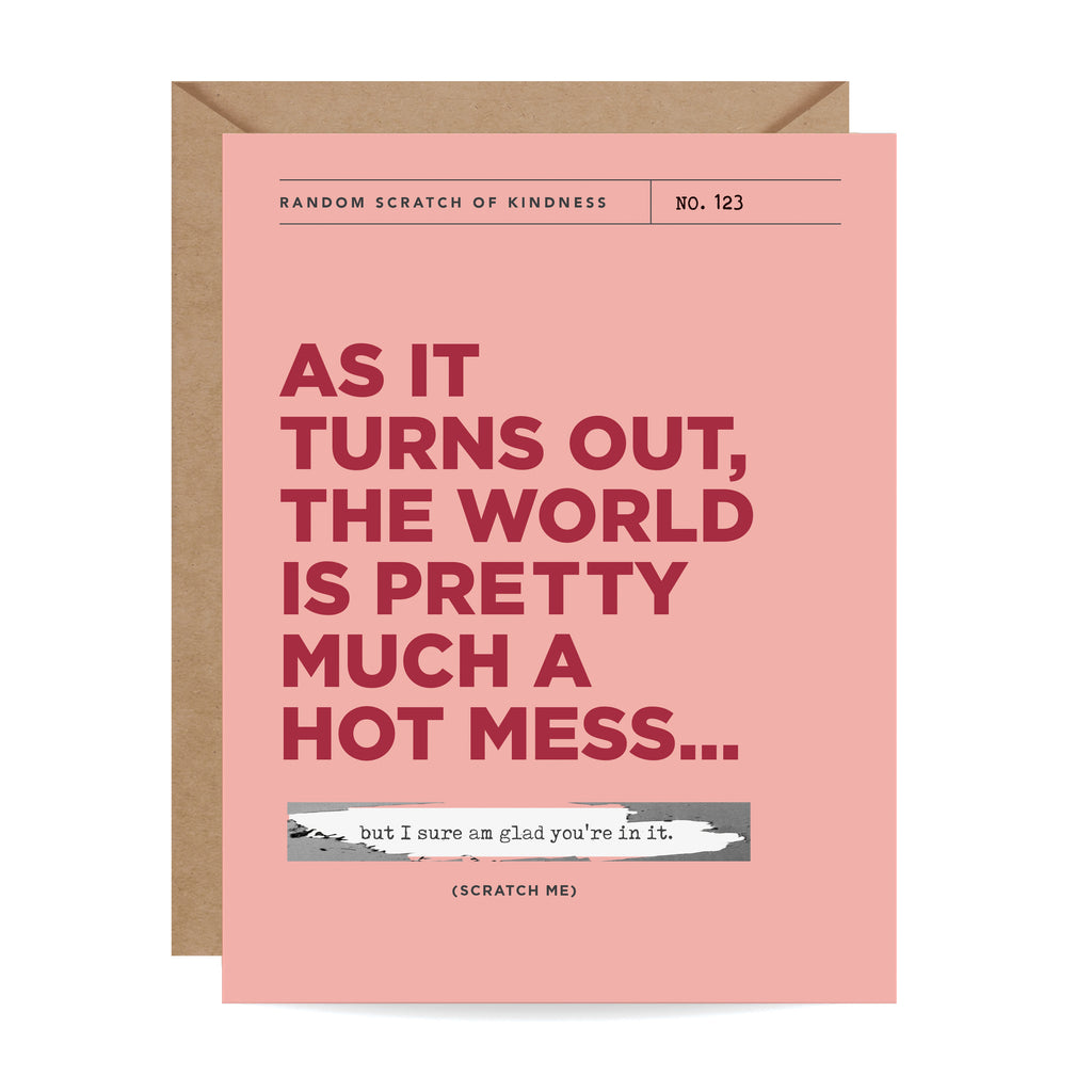 Hot Mess, Scratch-off Card, Galentine's Day, Friend, Encouragement, Friendship Card, Birthday, Love, Valentine's Day