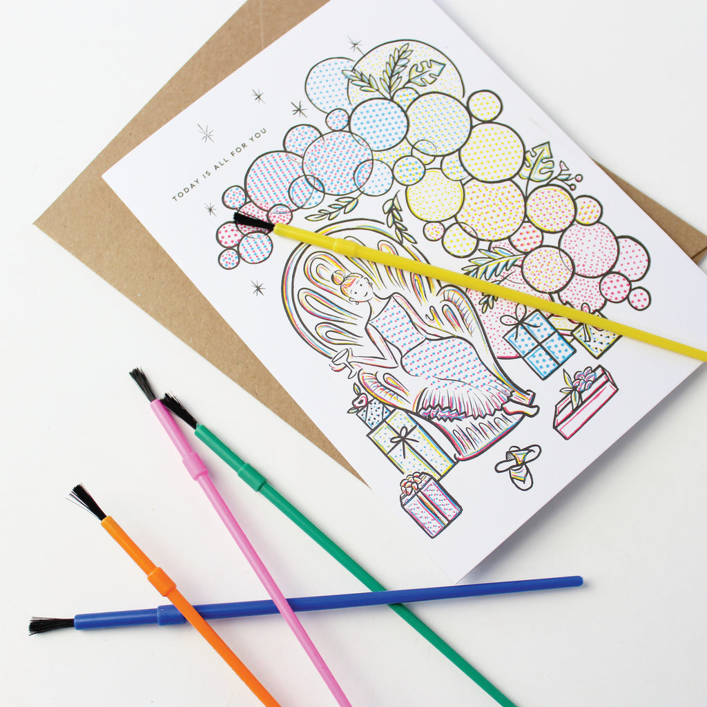 Paint With Water, Kids, Happy Birthday, Greeting Card, Flower, Boho, Birthday Girl, Birthday Gift,  Birthday Card, Birthday  Balloons, balloon, friendship birthday, Encouragement, Her Birthday, Pop Culture