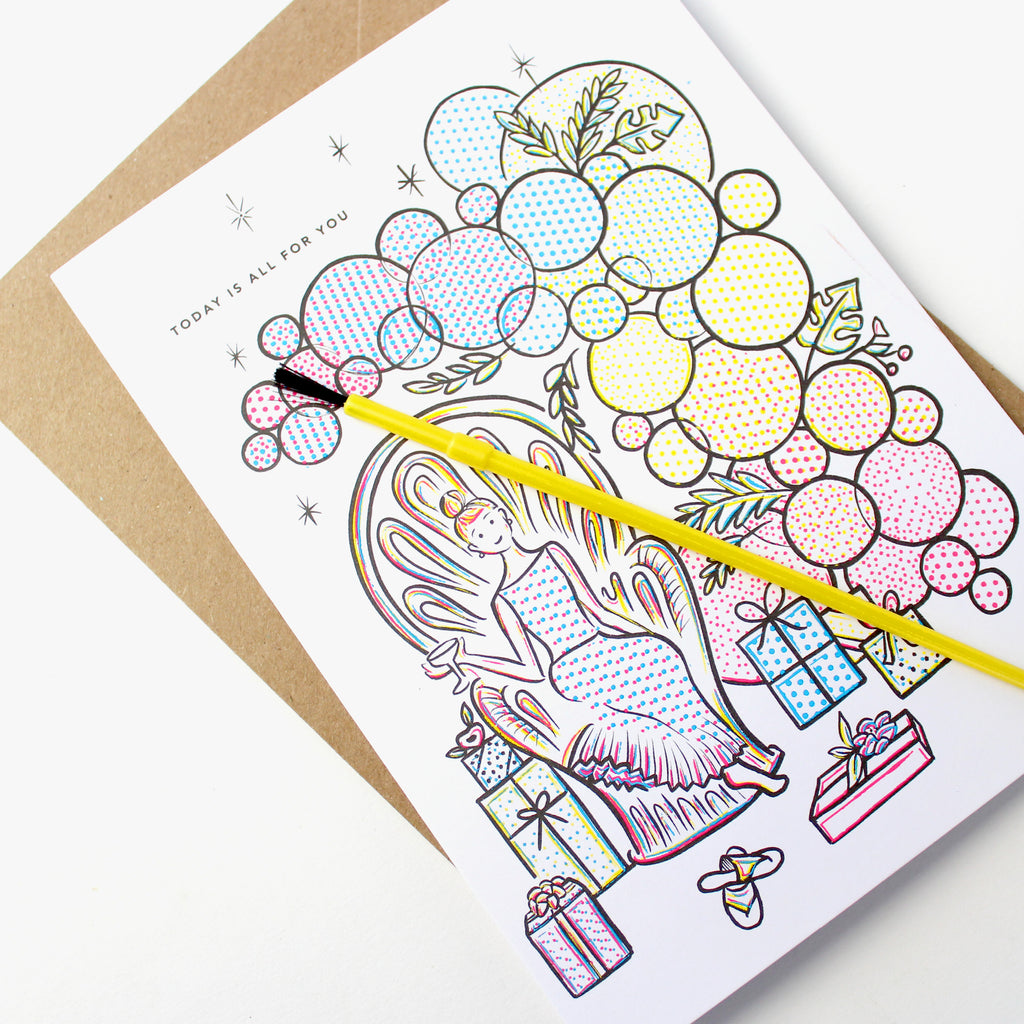 Paint With Water, Kids, Happy Birthday, Greeting Card, Flower, Boho, Birthday Girl, Birthday Gift,  Birthday Card, Birthday  Balloons, balloon, friendship birthday, Encouragement, Her Birthday, Pop Culture