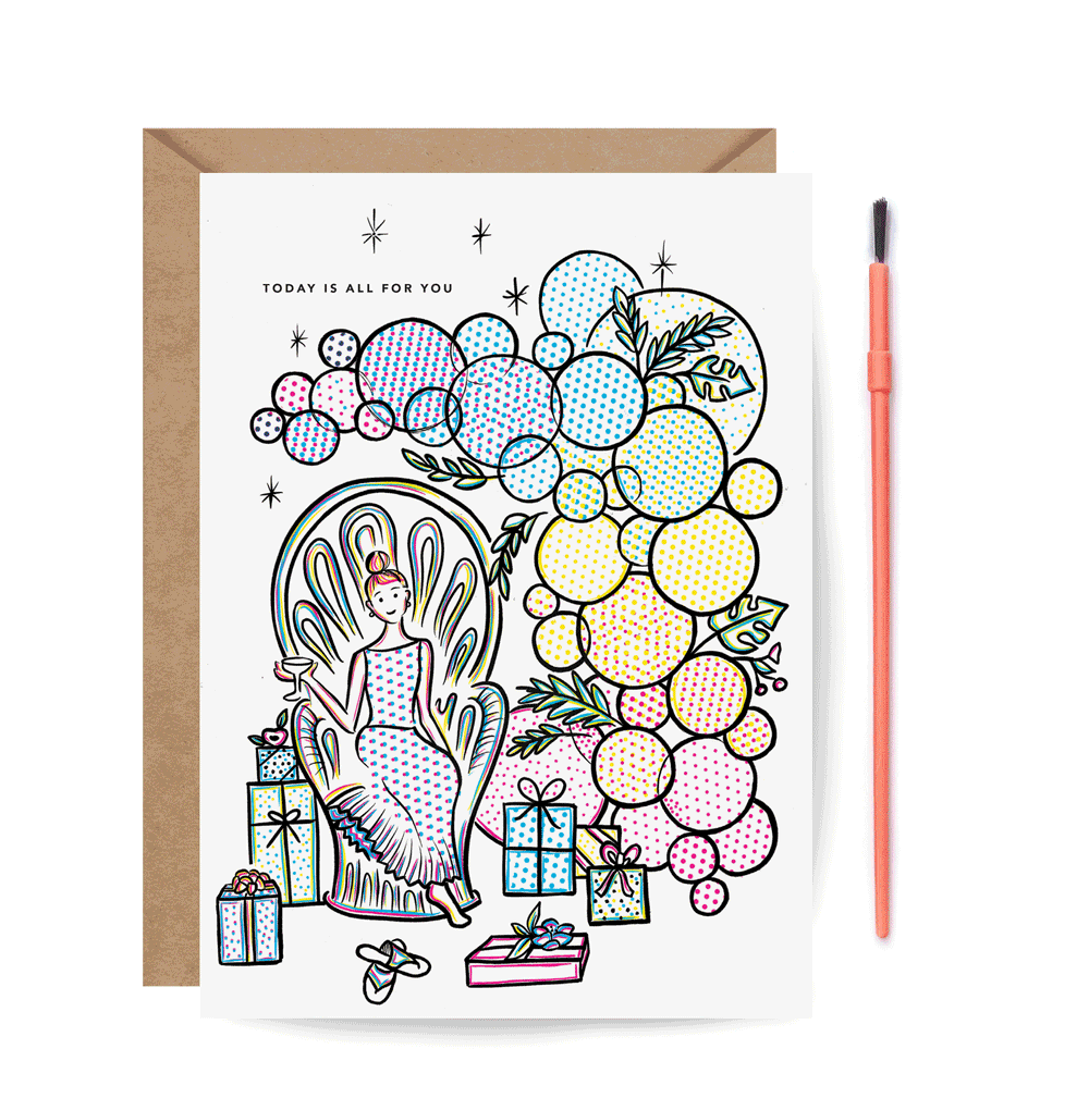 Paint With Water, Kids, Happy Birthday, Greeting Card, Flower, Boho, Birthday Girl, Birthday Gift,  Birthday Card, Birthday  Balloons, balloon, friendship birthday, Encouragement, Her Birthday, Pop Culture