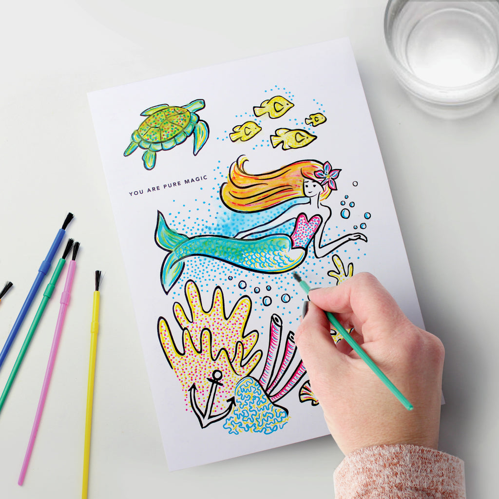 Paint With Water Card - Mermaid