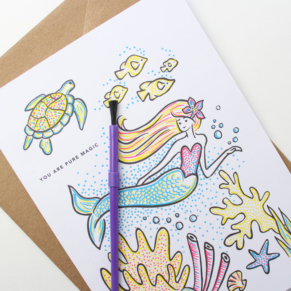 Paint With Water Card - Mermaid