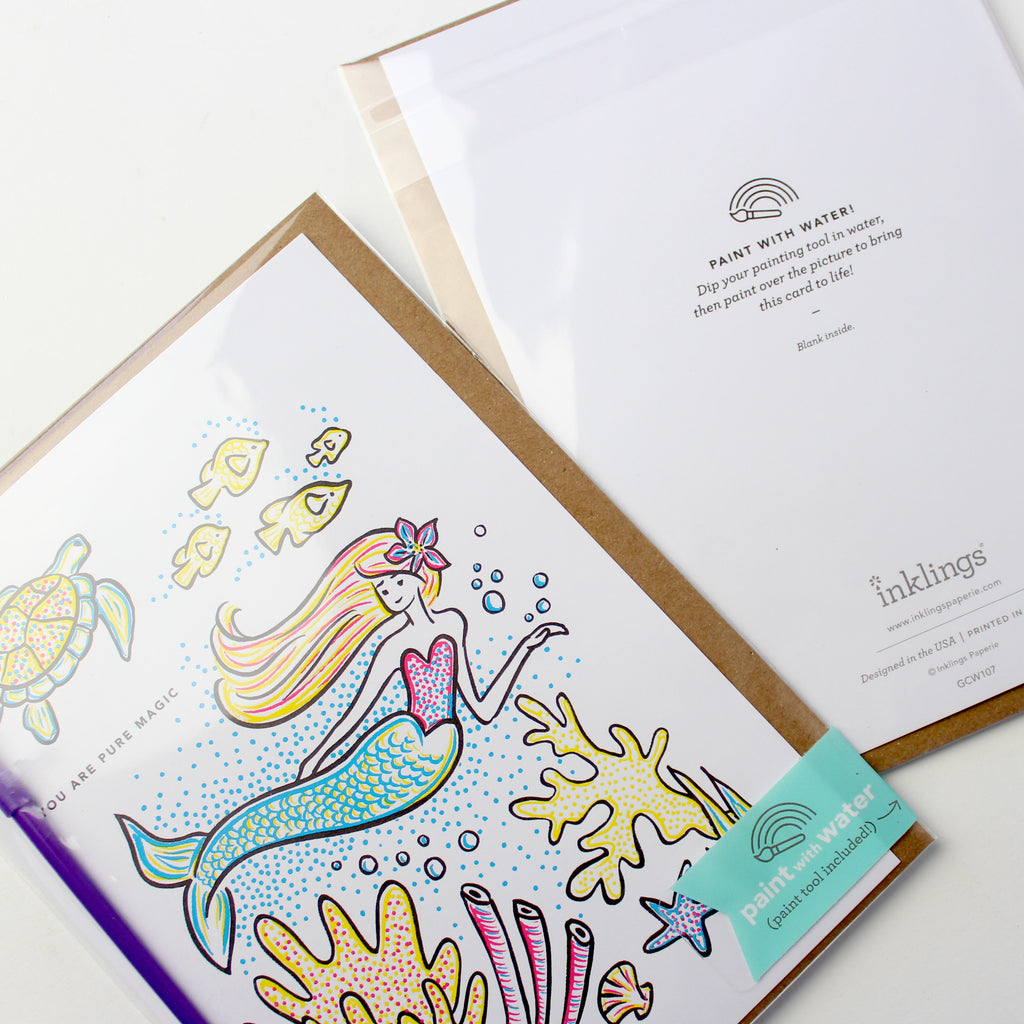 Paint With Water Card - Mermaid