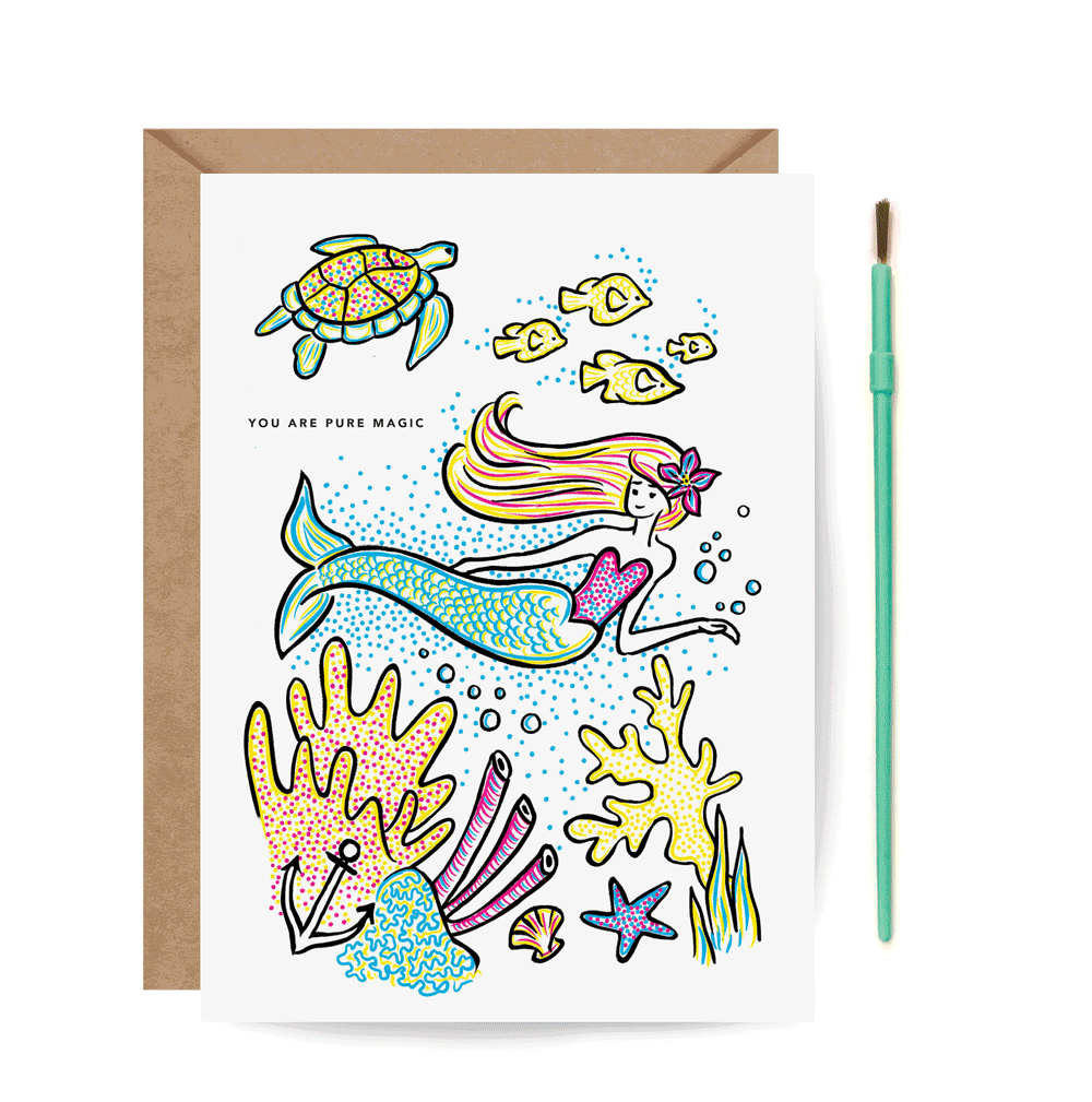Paint With Water Card - Mermaid
