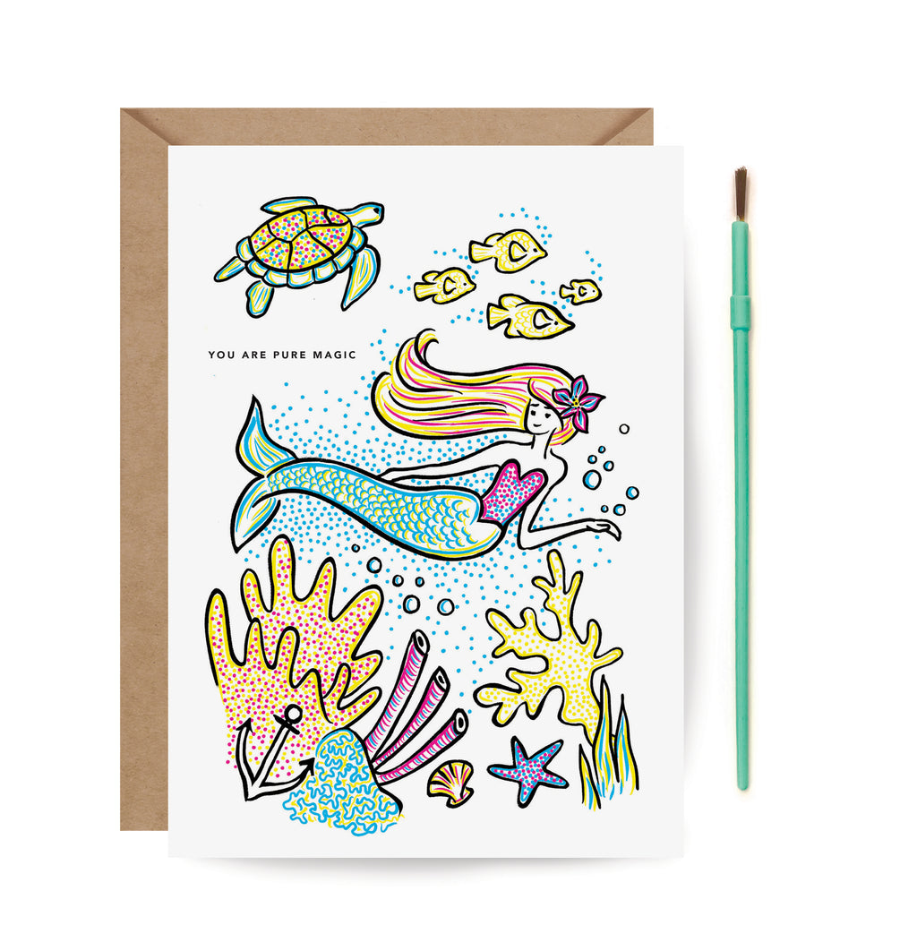 Paint With Water Card - Mermaid