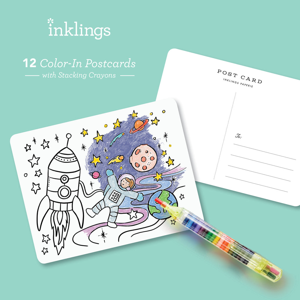 Kids Color-In Postcard Kit - Inklings Paperie