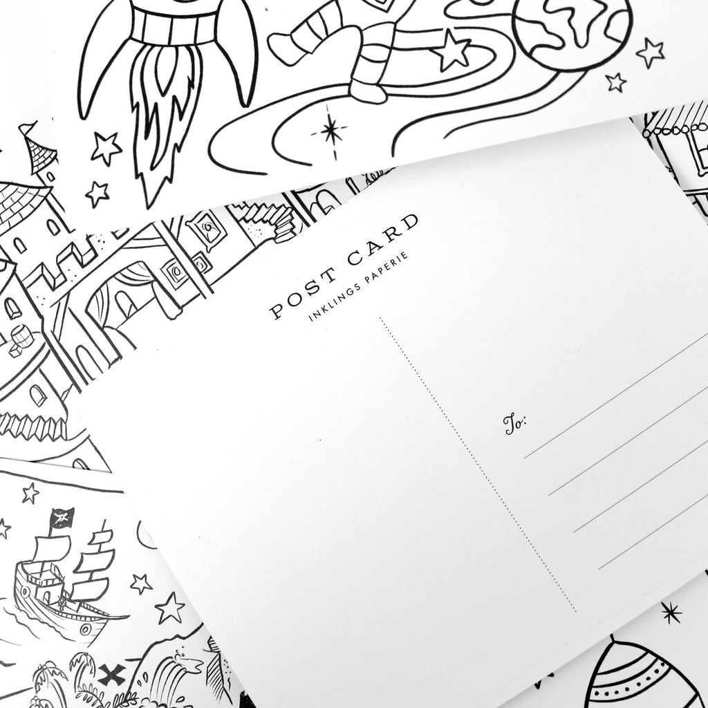 Kids Color-In Postcard Kit - Inklings Paperie
