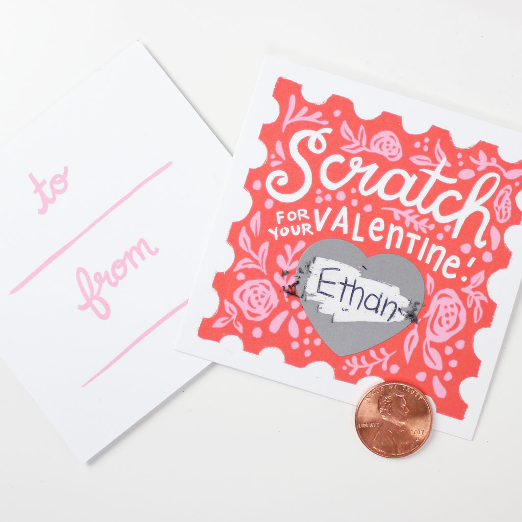 Scratch-off Floral Valentines - Inklings Paperie