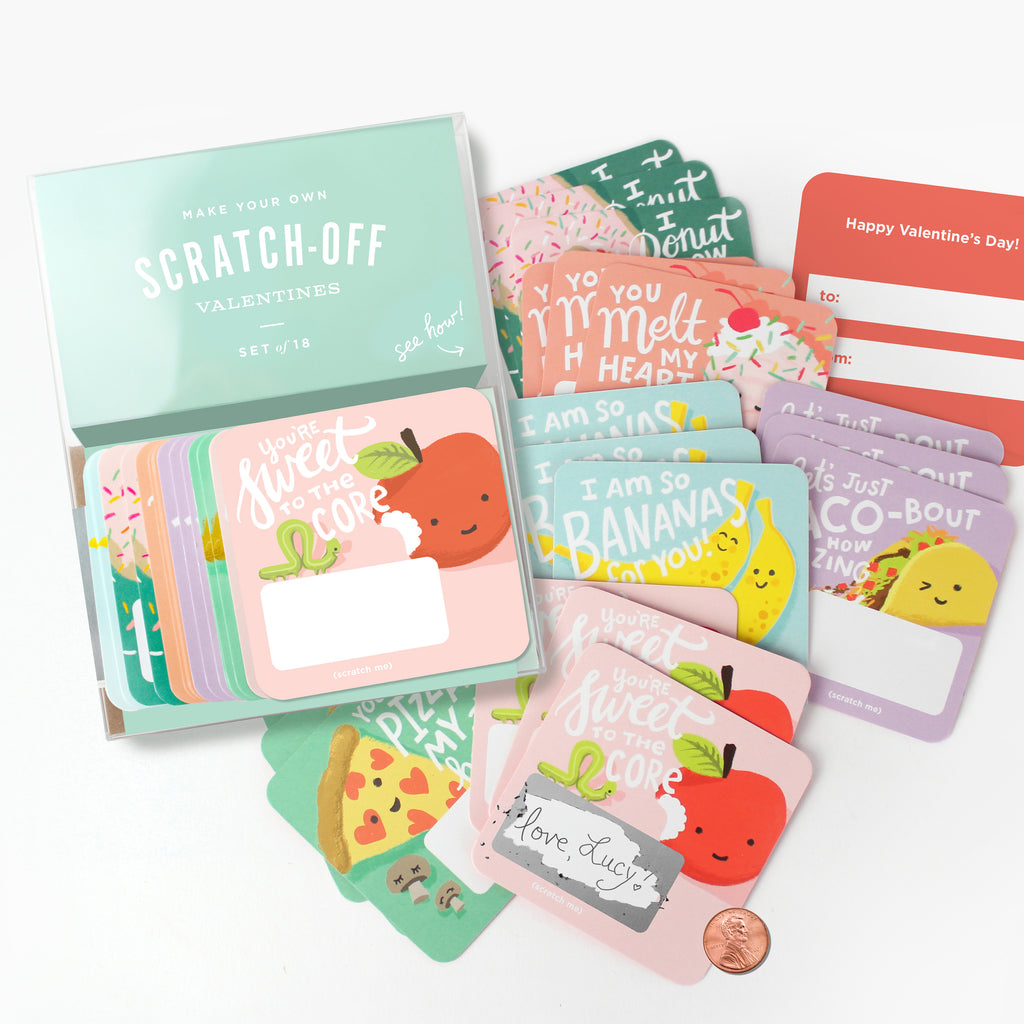 Scratch-off Valentine Cards - Snack Pack