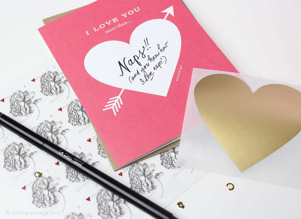 Love You More Than... Scratch-off Card - Inklings Paperie