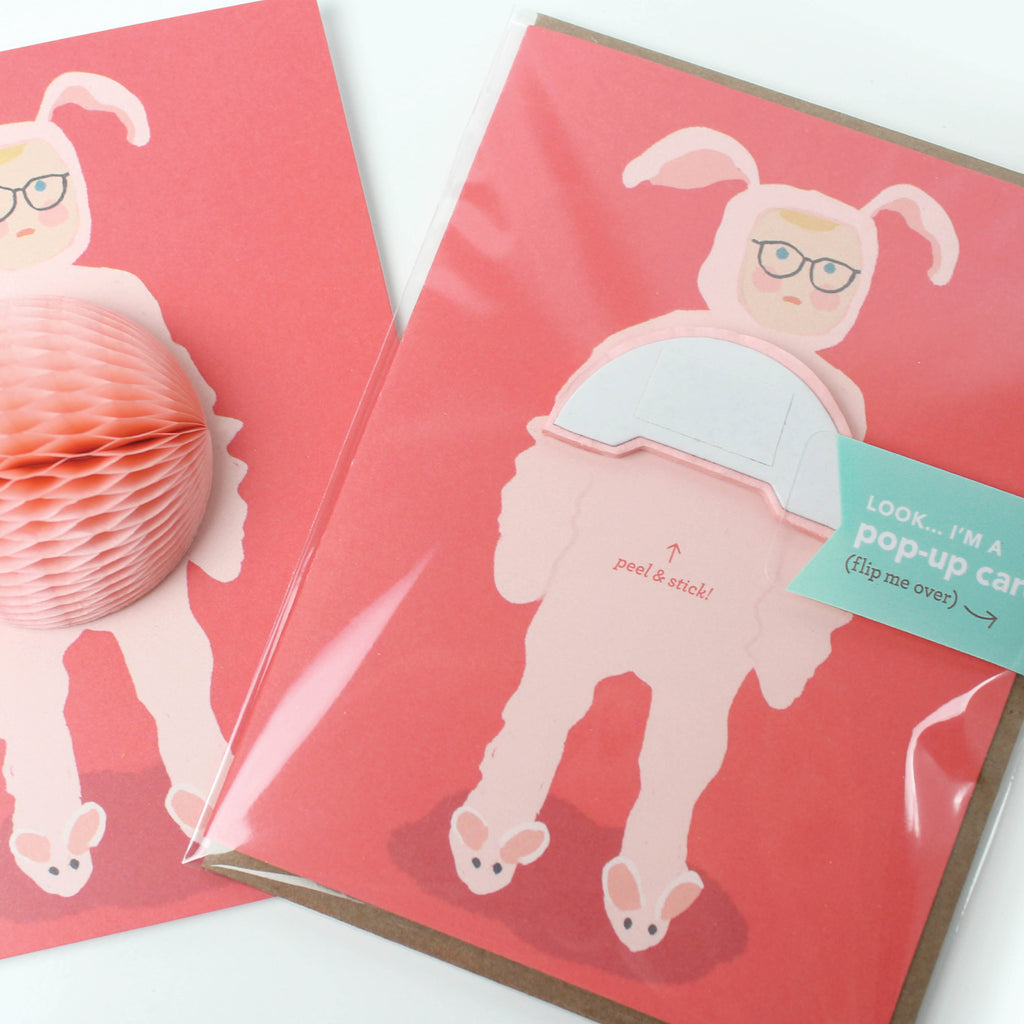 Bunny Suit Pop-up, Christmas, Holiday, Bunny, Pink. Pop Culture , Ralphie, Christmas Rabbit