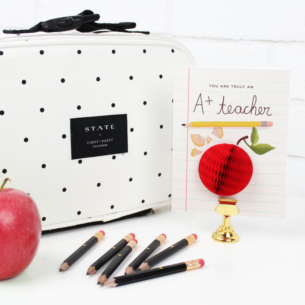A+ Teacher, Pop-up Card, Thank you, Teacher Appreciation, apple, pencil, amazing teacher