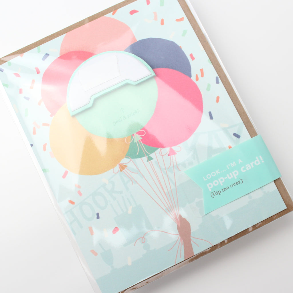Balloon Bunch Pop-up - Inklings Paperie, mint balloon, pop-up card, birthday card, congratulations card, party, balloons, kid birthday, friendship, confetti