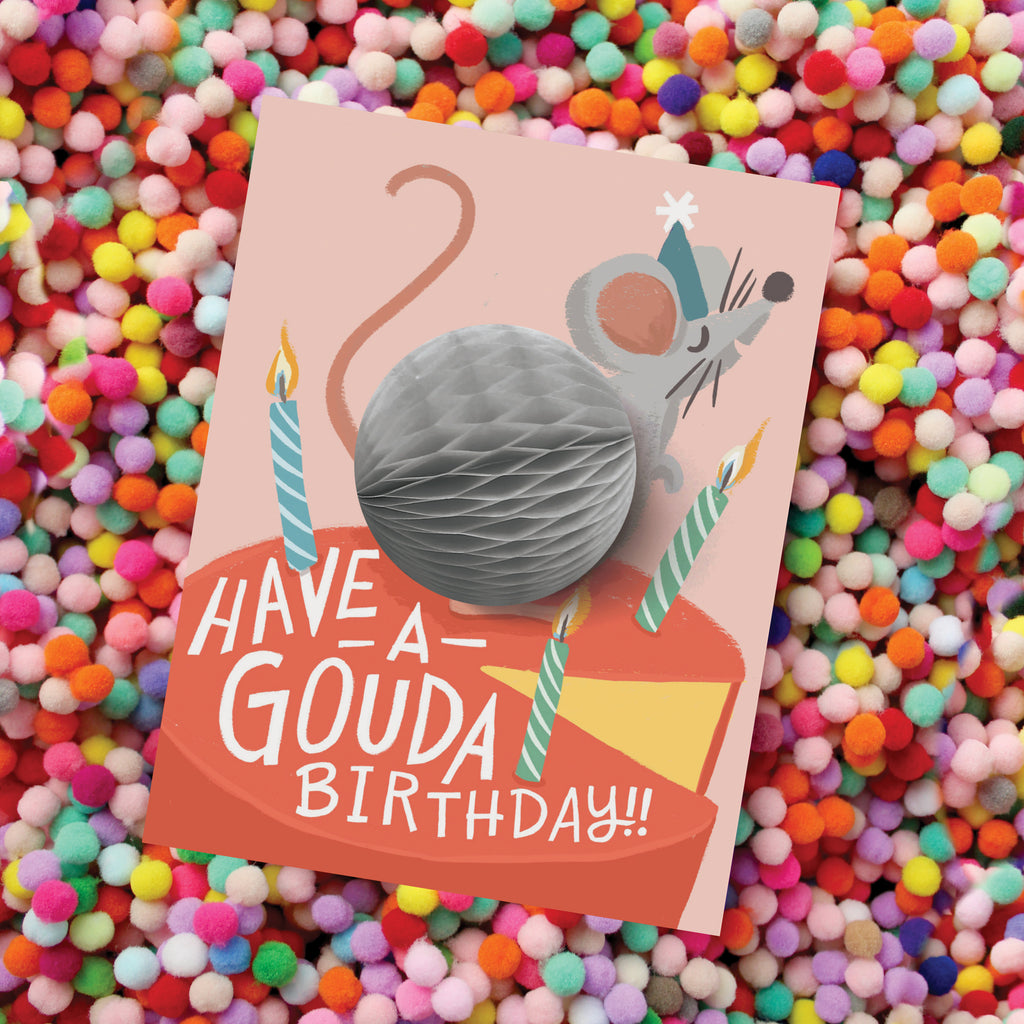 Birthday card, Happy Birthday, Mouse, Kids Birthday, Friendship, Honeycomb, Cheese