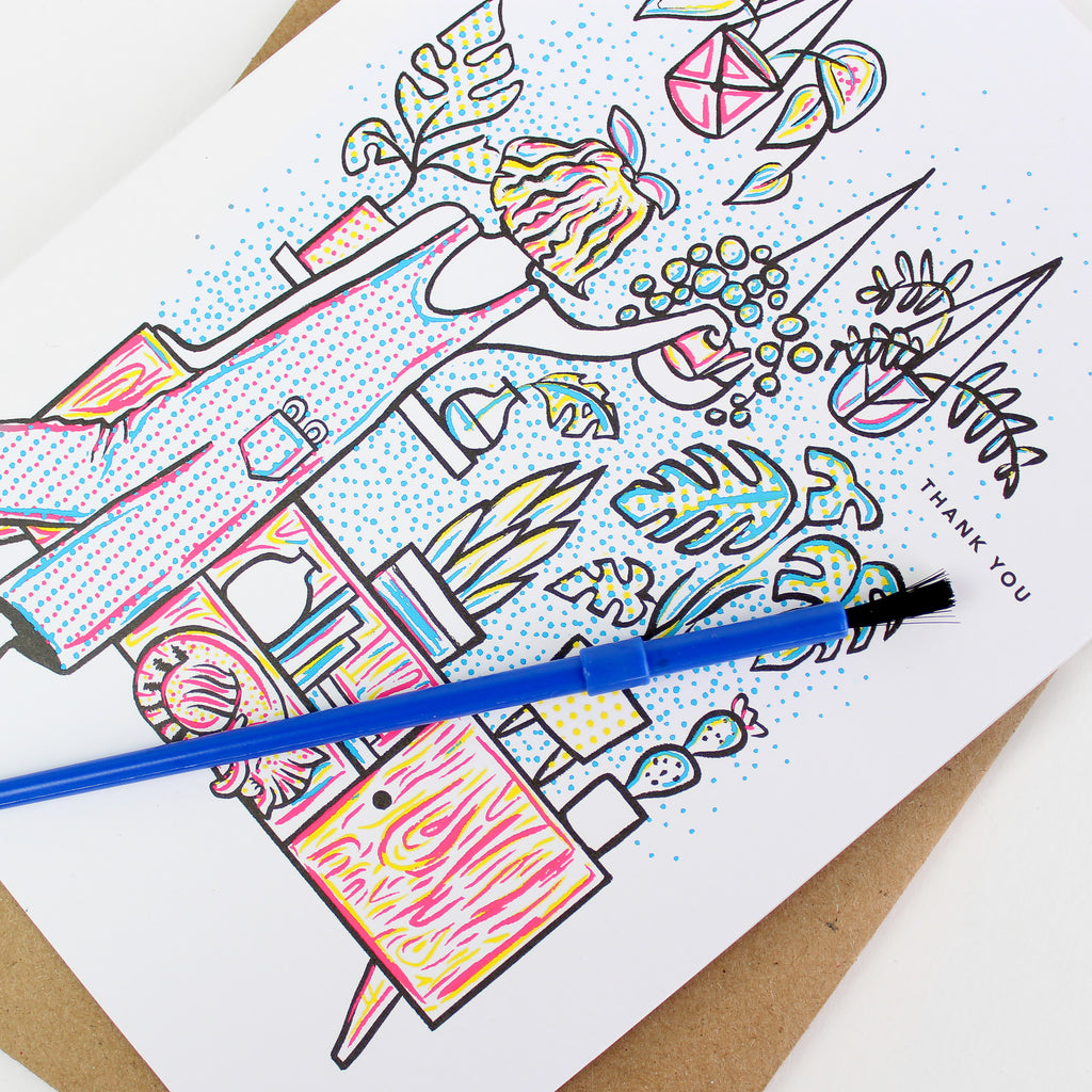 Paint With Water Card - Plant Wall