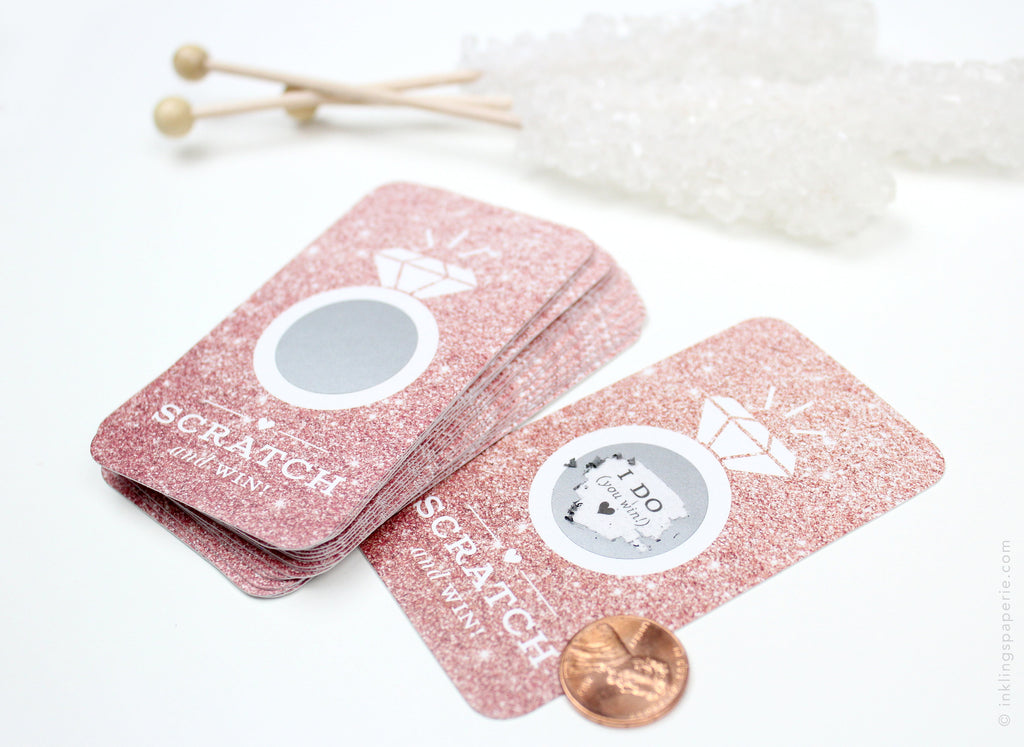 Bridal Scratch-off Game - Rose Gold Glitter - Inklings Paperie