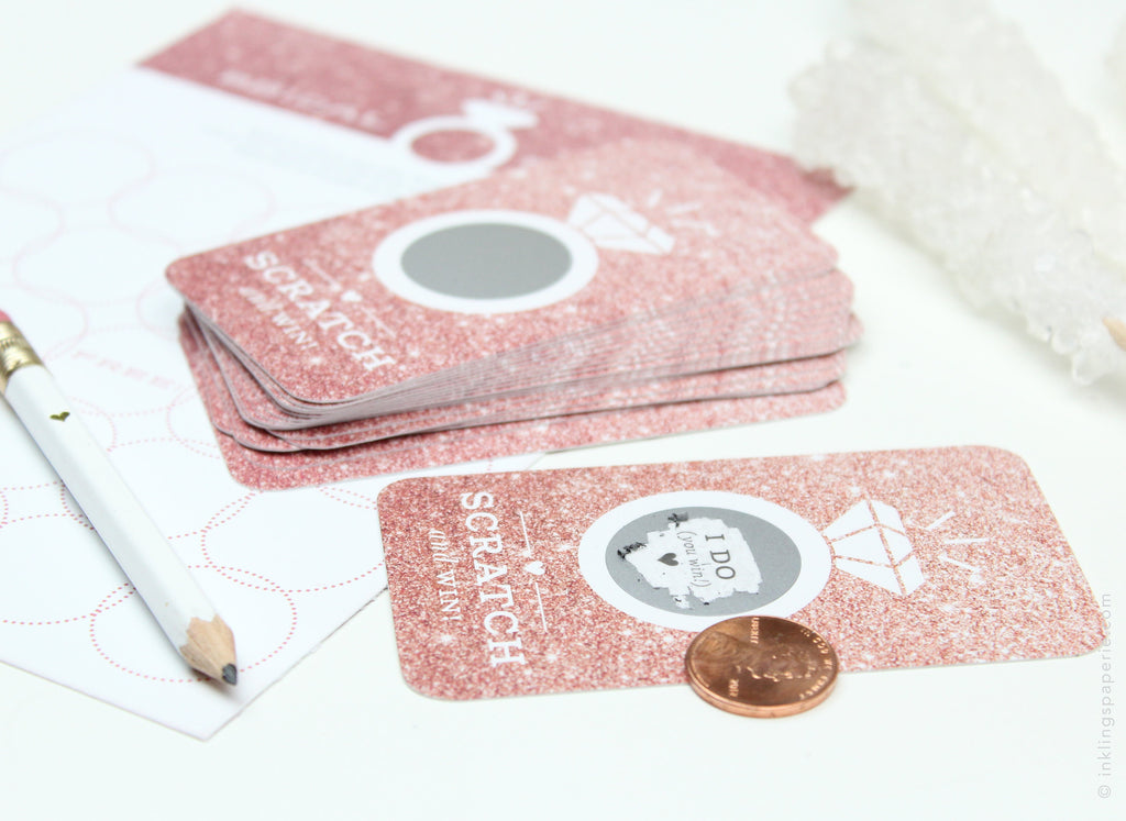 Bridal Scratch-off Game - Rose Gold Glitter - Inklings Paperie